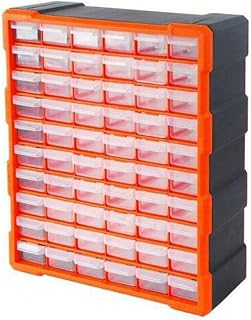 NAIMP 60pcs Multi Drawer Parts Storage Cabinet Unit Organiser, Small Parts Tools Cabinets for Workshop Garage, Plastic DIY Storage Bin Rack Screws Parts Tool Craft Box Rack