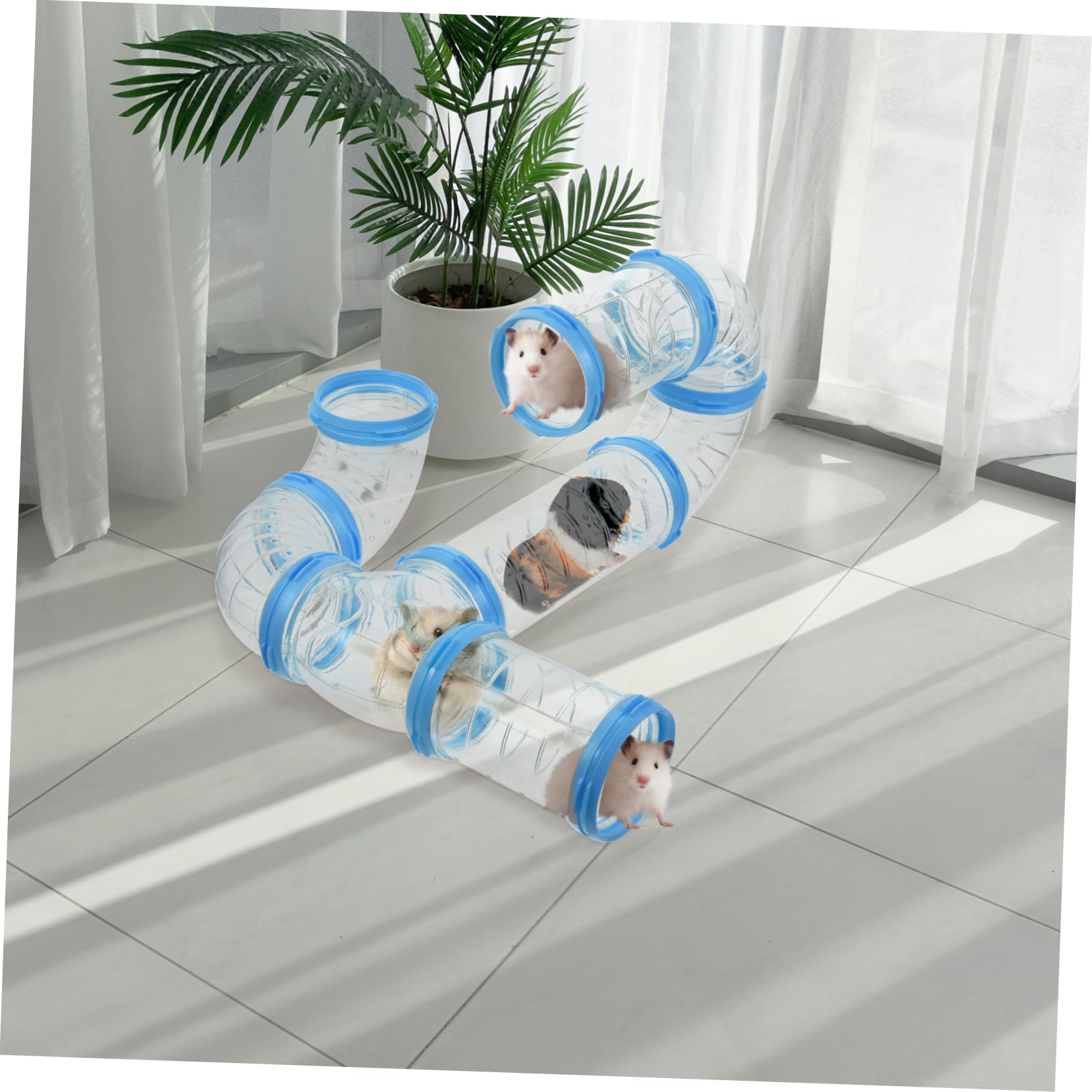 Hamster Tunnel Satz Transparent aus PP Kunststoff, 2 Satz, Nagerfest