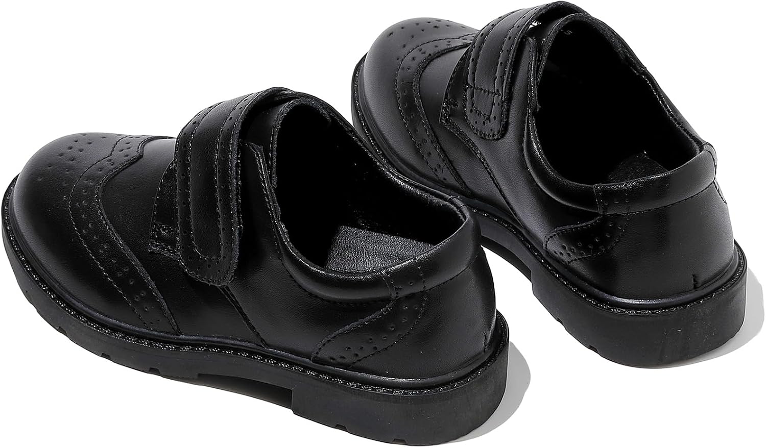 WUIWUIYU Boys School Uniform Dress Shoes Suit Brouge Oxfords Wedding Church Formal Dressy Shoes Flats (Toddler/Little Kid/Big Kid)