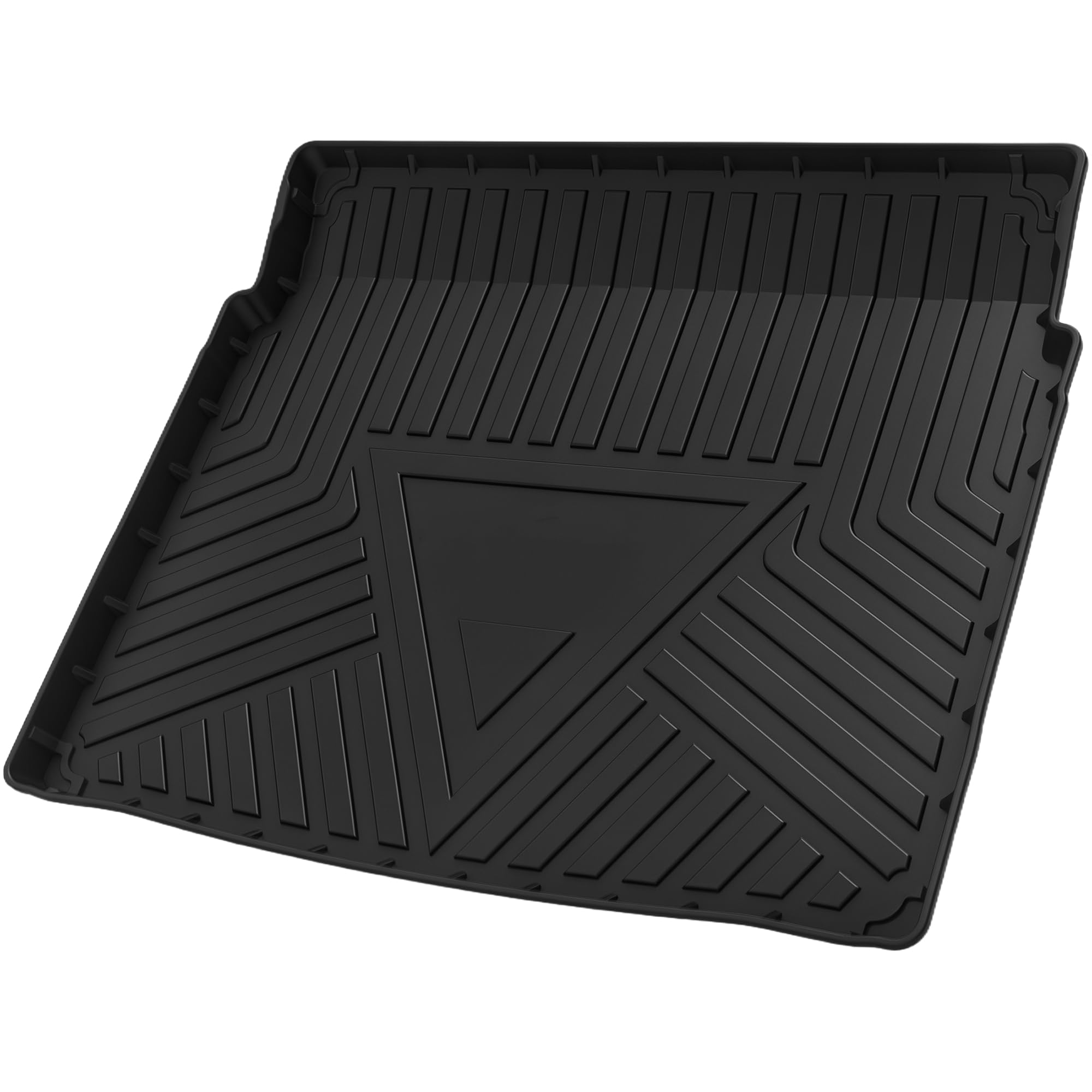 Flat Face Cargo Liner Rear Trunk Mat Trunk Cargo Luggage Boot Tray Mat Stripes and Triangles Pattern for Audi Q3 2019-2024 Anti-Slip