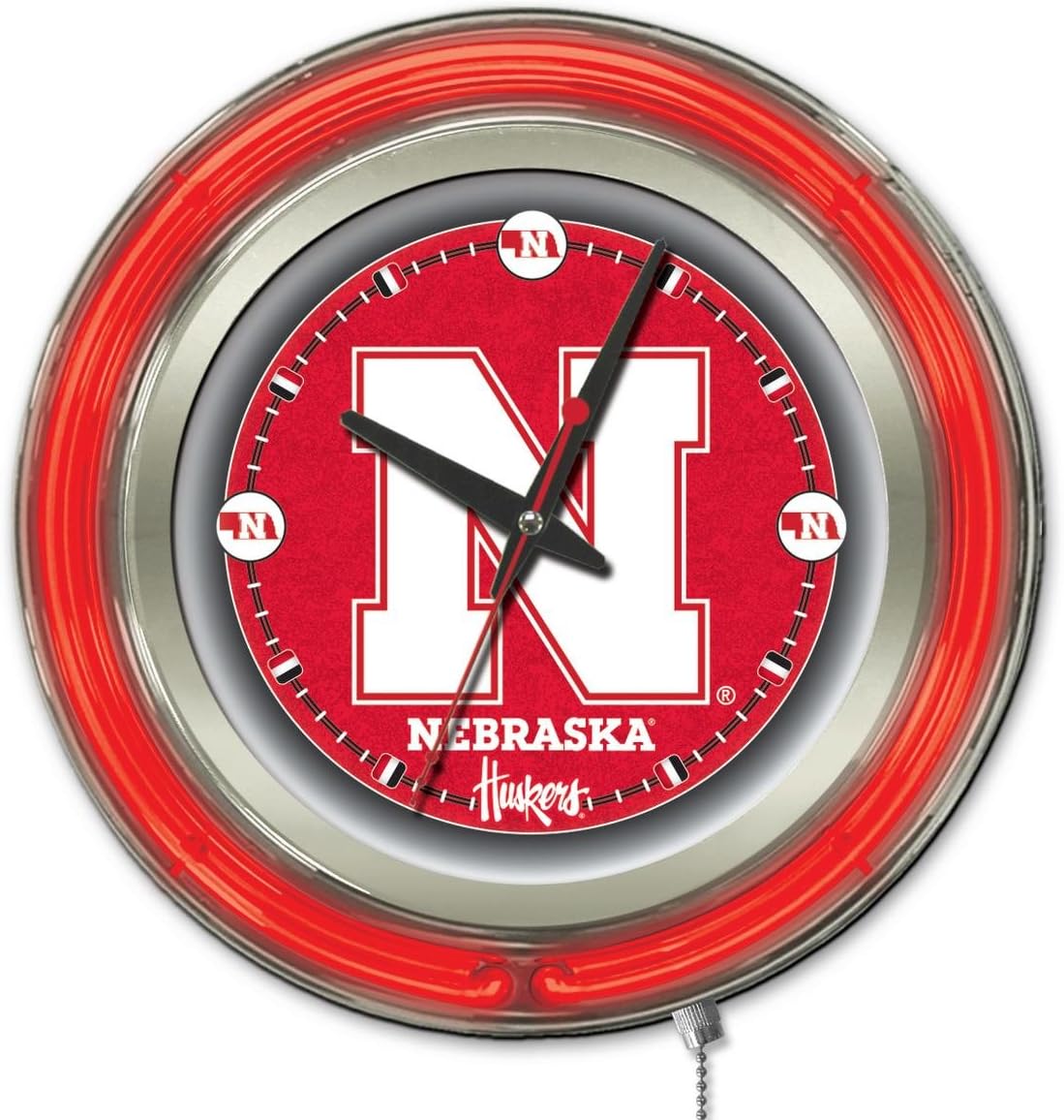 Holland Bar Stool NCAA Unisex-Adult Double Neon Ring, 15" Dia. Logo Clock