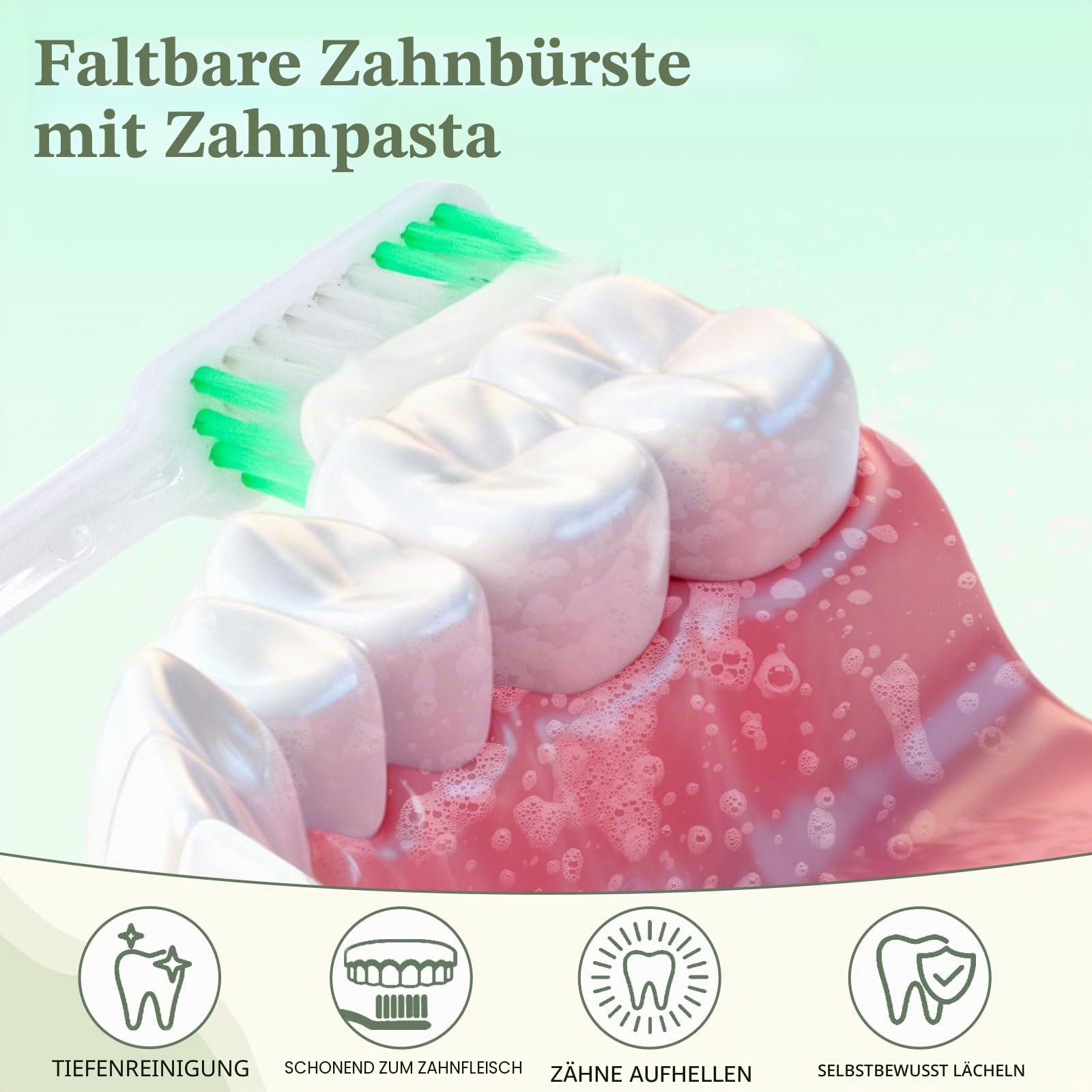 Reisezahnbürste, einzeln verpackt, 5 Farben, faltbare Aufbewahrung, Reisezahnbürsten-Set, geeignet für Camping, Hotels (100er-Pack)