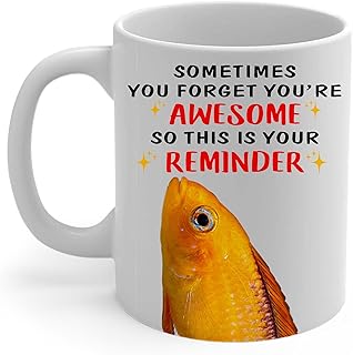 Funny Motivational You're Awesome Reminder Apistogramma Agassizii Fire Red Coffee Mug 11oz White - Cute Pet Portrait Ceramic Cup Inspirational Birthday Gifts for Apisto Fish Lovers