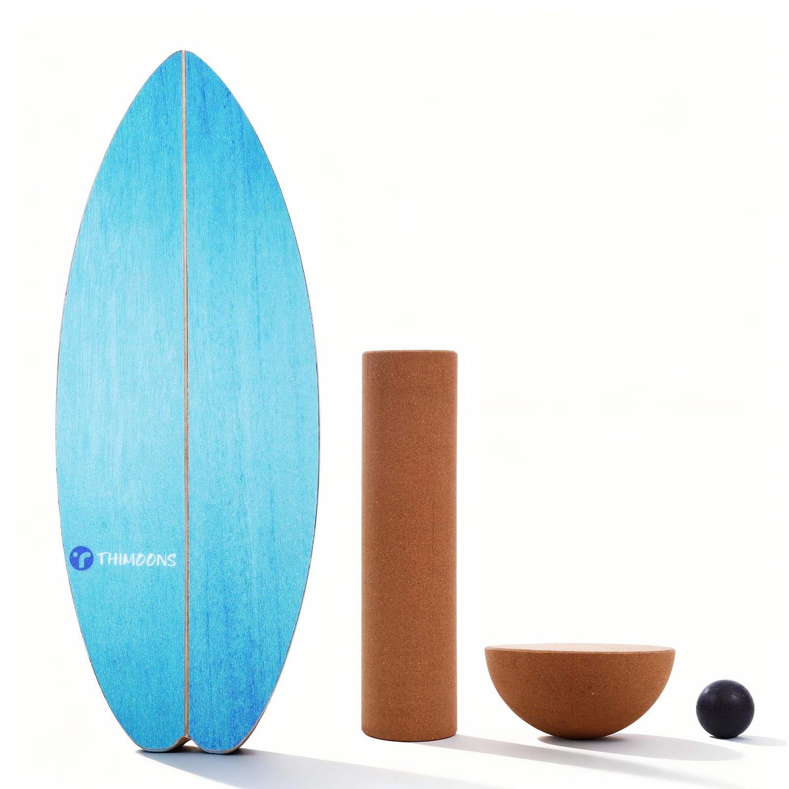 Balance Board Erwachsene | Rutschfeste Oberfläche & Rocker Shape | Surf Balanceboards für Surf Core-Training, Fitness, Reha & Koordination,inkl. Rolle, Halbkugel und Balance Ball