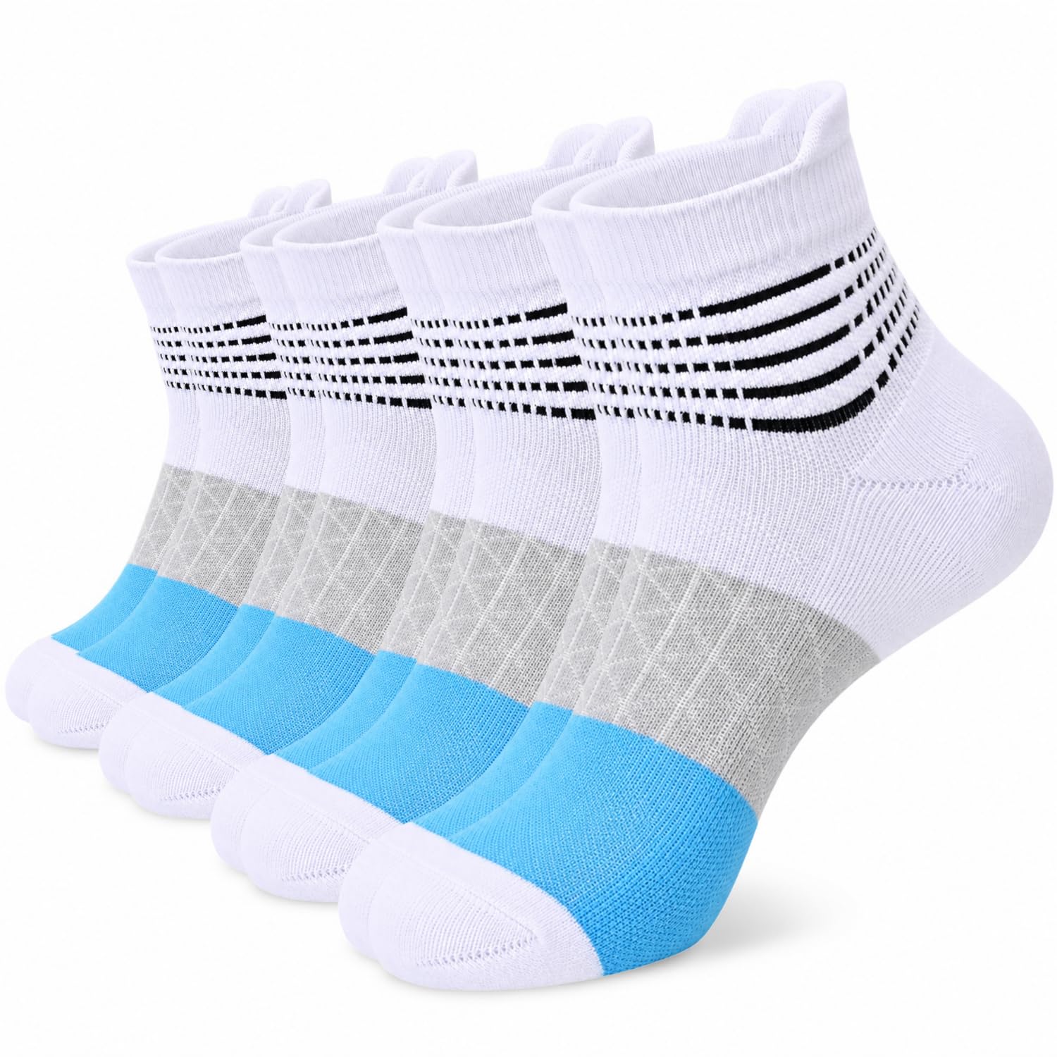 IRAMY Compression Ankle Support Socks Women Wicking Cushioned Athletic Plantar Fasciitis Relief 3/4/6 Pairs