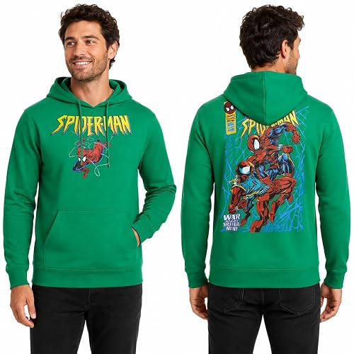 Marvel Mens Graphic Hoodie Soft Fleece Pullover Hooded Sweatshirt for