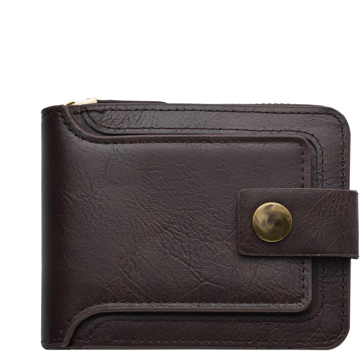 VIDI Men's Short Wallet PU Leather Multiple Card Slots Coin Purse