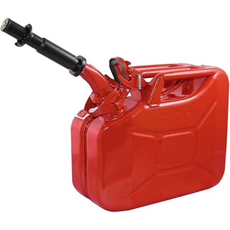 Wavian USA JC0010RVS Authentic NATO Jerry Fuel Can and Spout System Red (10 Litre)