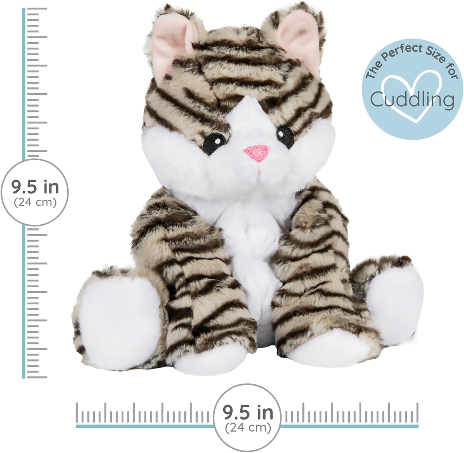 Kiki Kitten - Microwavable & Weighted Plush Stuffed Animal - Heated Plushie for Warmth - Cute, Soft, Cozy Toy for Adults & Children (Boys, Girls, & Toddlers) by Warm Pals