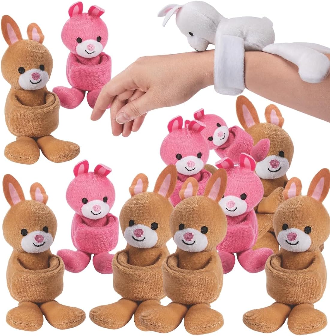 Fun Express Plush Hugging Easter Bunnies - Jewelry - 12 Pieces
