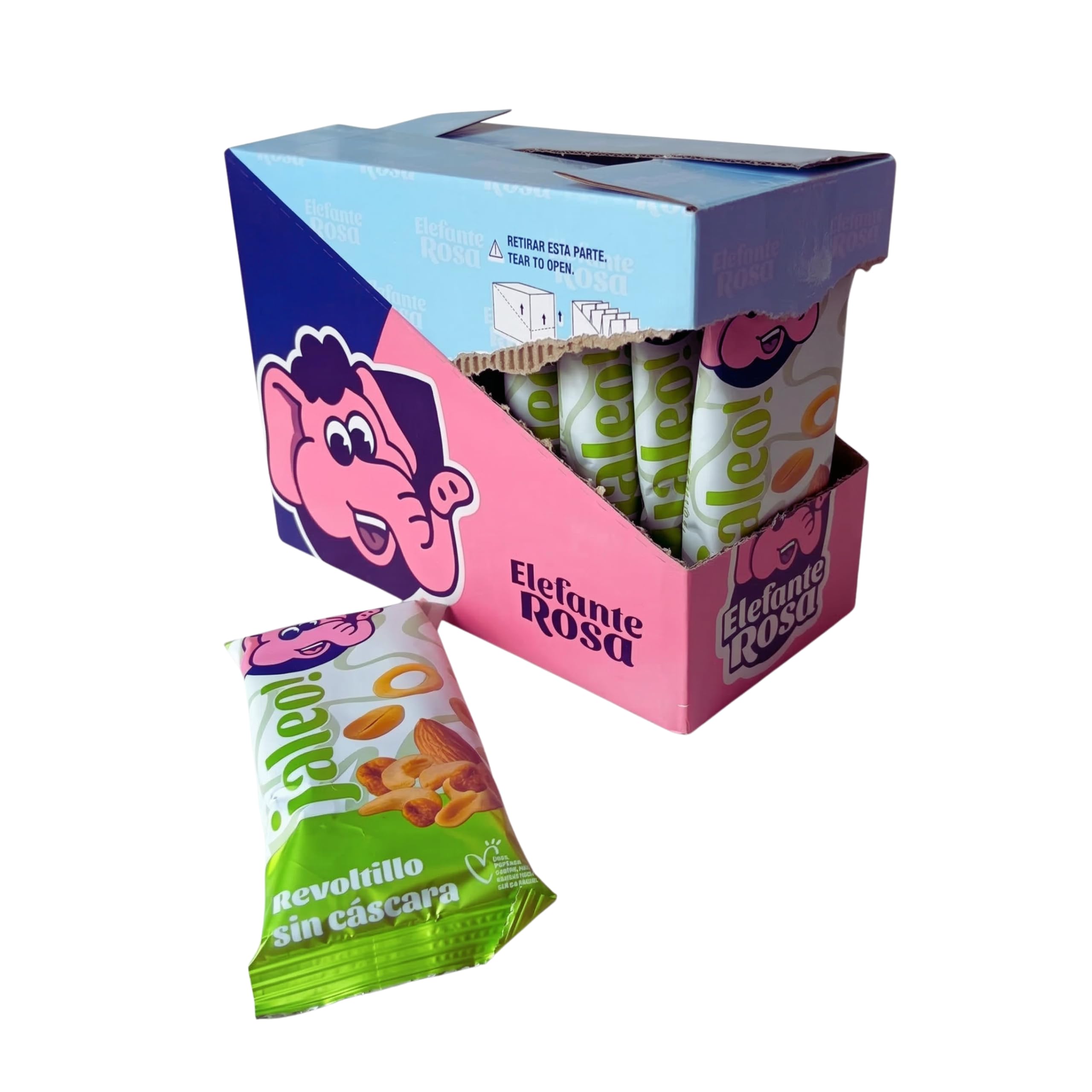 Cocktail de Frutos Secos Sin Cáscara · El Elefante Rosa Desde 1985 · Caja Expositora 12 Uds 90g · Aperitivos y Fiestas