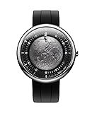 CIGA Design Automatic Watch · Moon Walker, 46MM Round Titanium Case, Moon-Like Dial, Astronaut-Shaped Hand, Asynchronous-Follow Tech, Fluororubber Strap Gifts for Men and Women