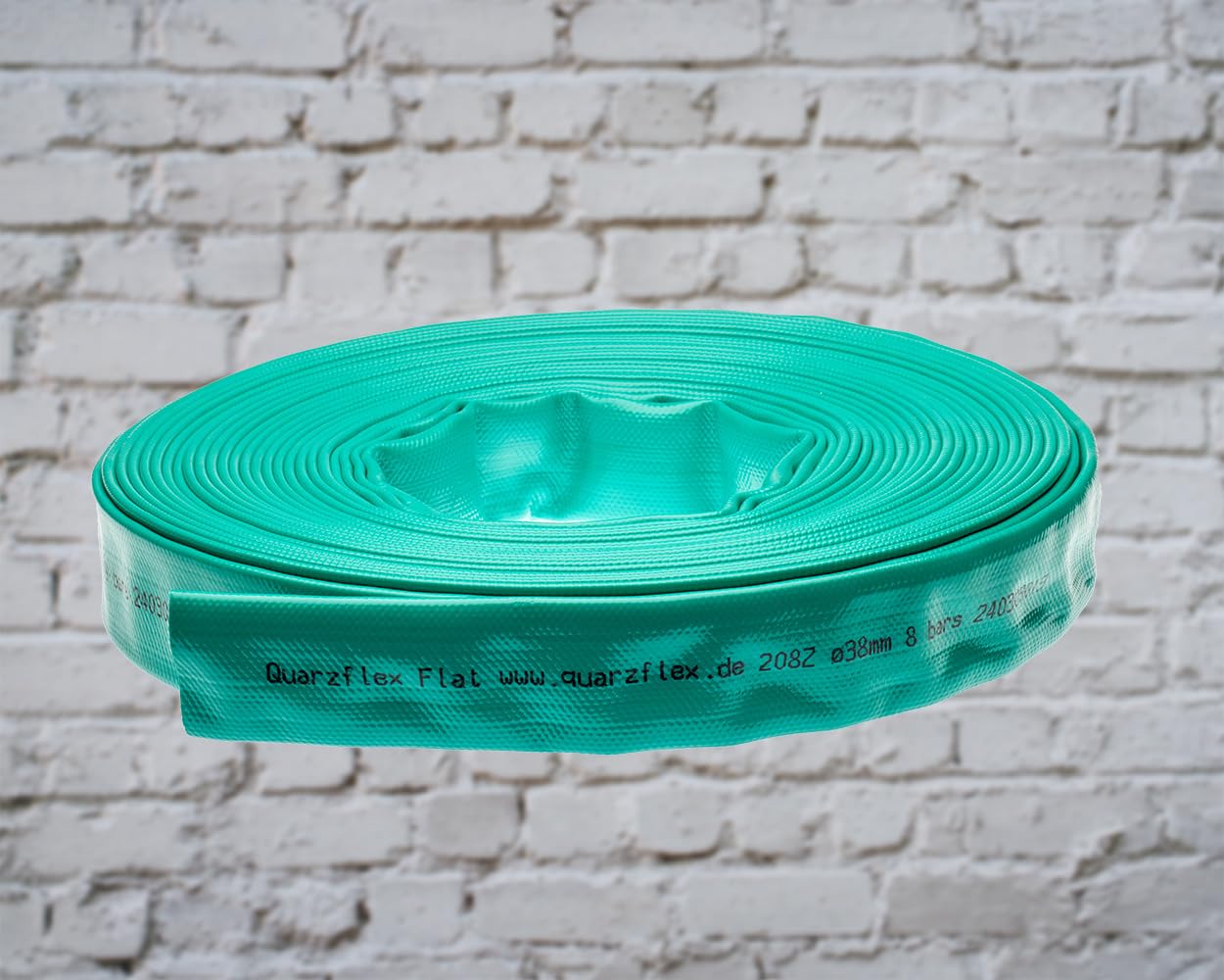 3-lagiger Flachschlauch Wasserschlauch Pumpenschlauch Grün Ø 25 mm 1" (40 Meter)