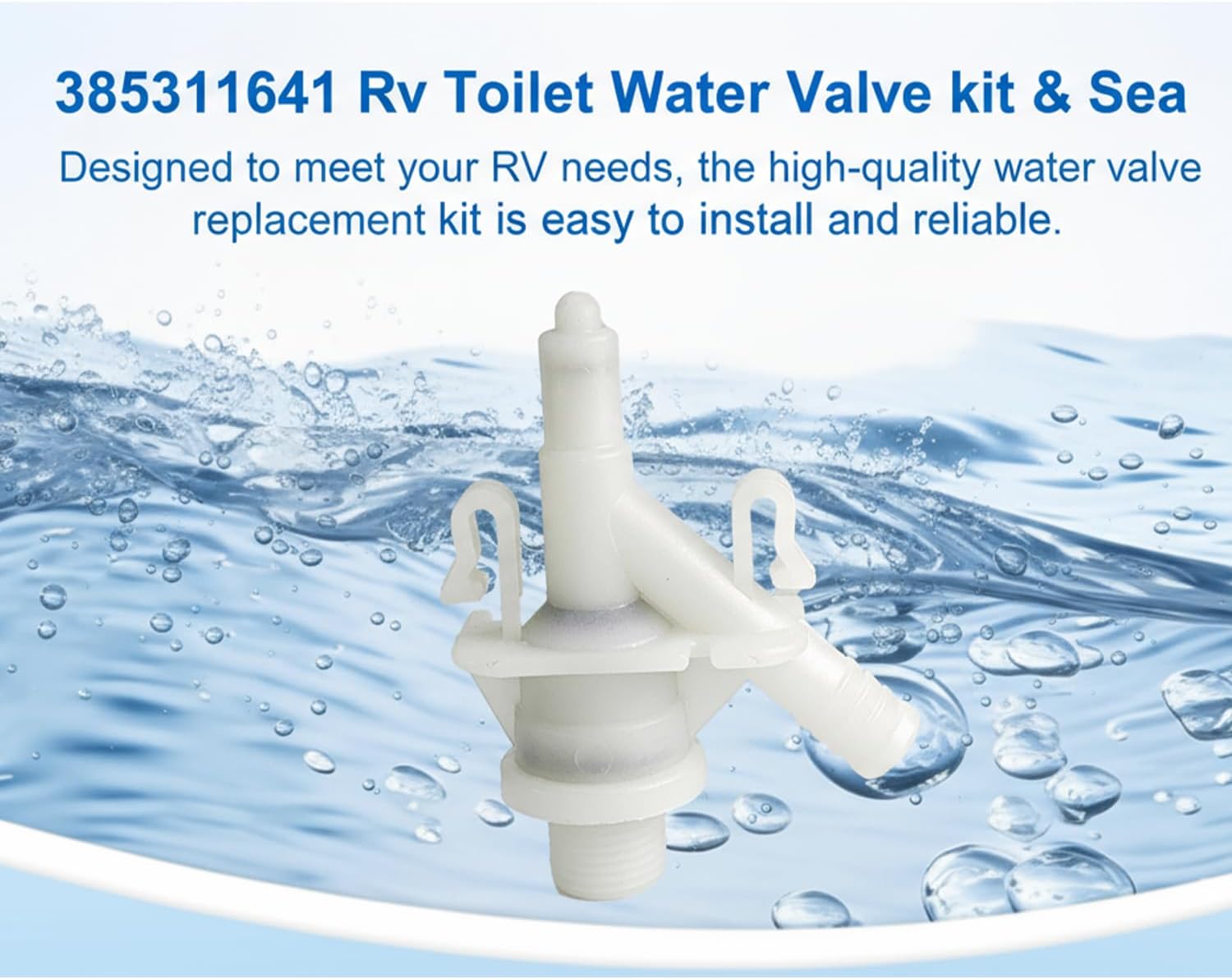 385311641 RV Toilet Water Valve Repair Kit (2-piece set), compatible with Dometic 300/301/310/311/320/321 series camping toilets | equipped with 2 flush ball seals, sealing and leak proof valve kits