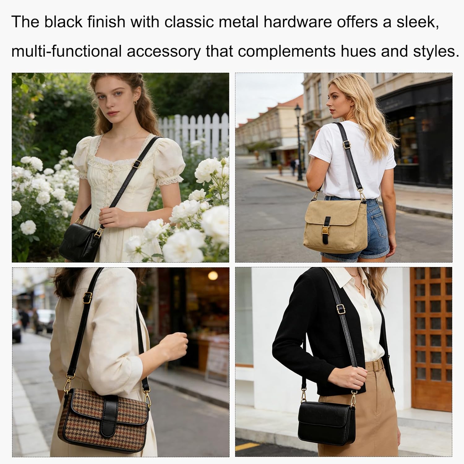 Purse Straps Replacement Crossbody Adjustable Shoulder Strap for Handbags and Purses, Easy to Install Black PU Leather Detachable Strap for Commuting, Shopping, Travel - Image 7