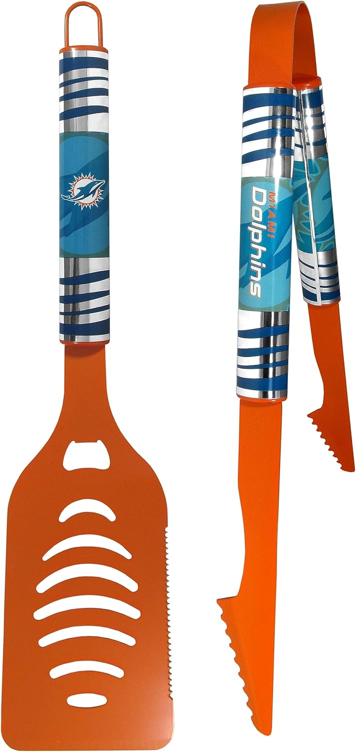 Siskiyou Sports NFL Miami Dolphins 2 pc Color Tailgate BBQ Set Team Colors, One Size