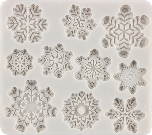 Miniatura 7 de Moldes de silicona para árbol de Navidad, campanas de copo de nieve, caja de regalo, muñeco de nieve, hojas de acebo, moldes de silicona para