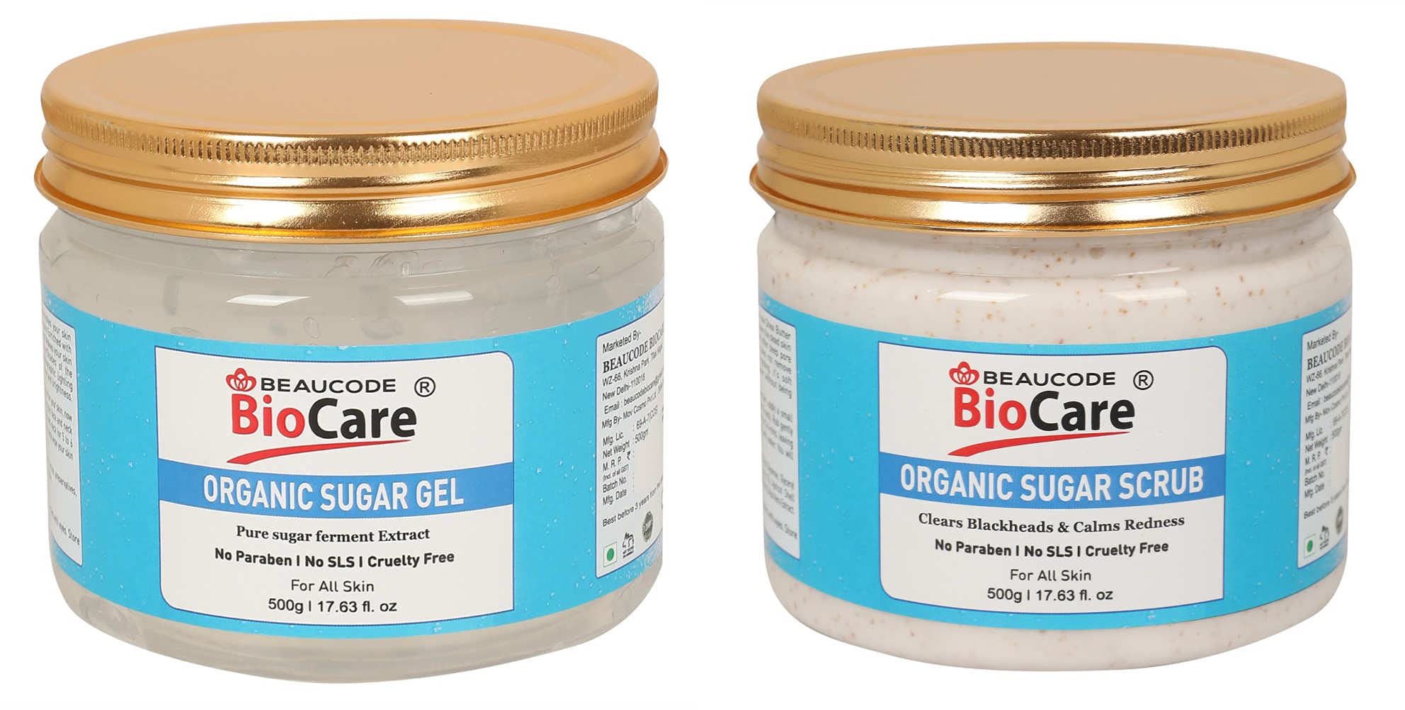 Organic Sugar Face and Body Scrub and Gel Pack of-2 (500g)-picture-32