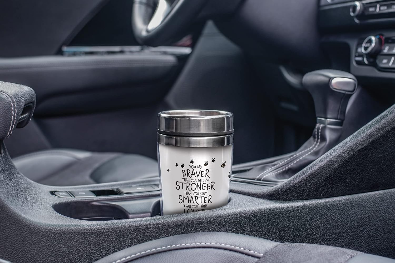 Elanze Designs You are Braver Pooh Classic Yellow Bear 16 Ounce Stainless Steel Travel Tumbler image 2