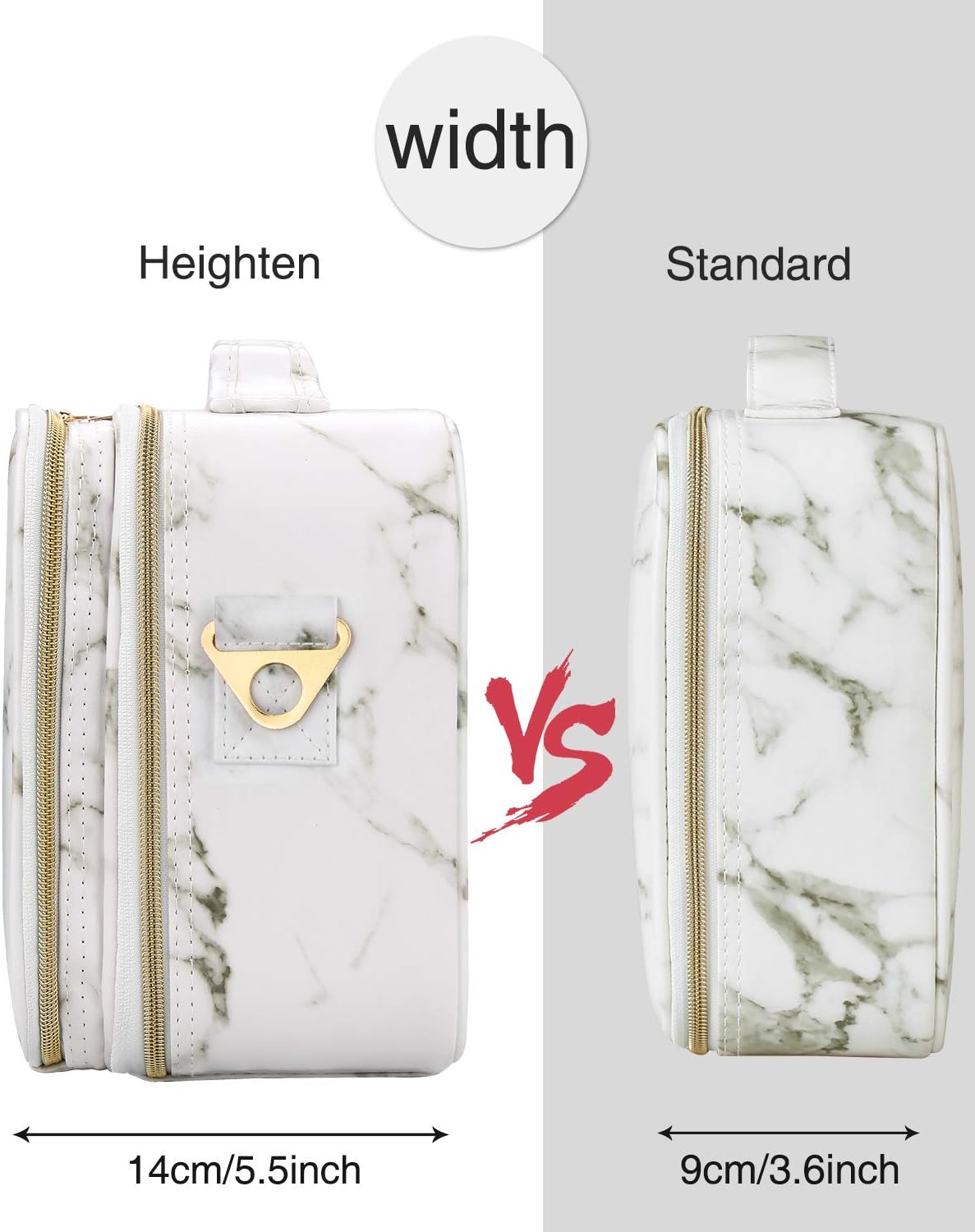 Makeup Bag, Makeup Case cosmetic bag makeup organizer bag Travel Makeup Bag Marble Makeup Train Case for Women Brush Storage Brush Holder with Adjustable Dividers 2 Layer(Marble) : Beauty & Personal Care