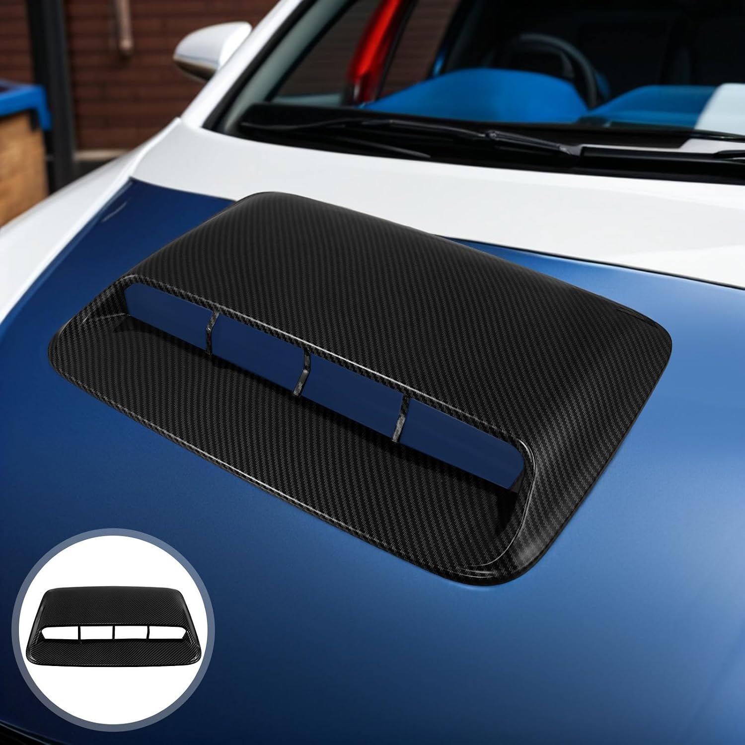 Alipis Leaf Shaped Car Hood Vent Cover Trim ABS Exterior Styling