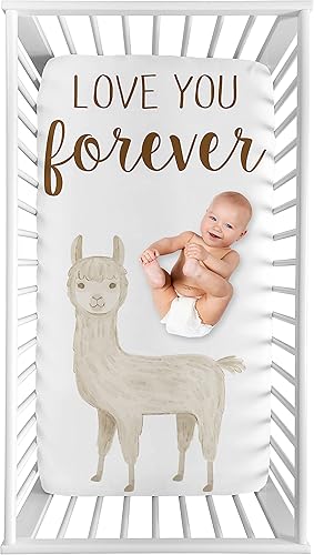 Miniatura 1 de Sweet Jojo Designs Sábana bajera para cuna de niño y niña, estilo bohemio con forma de llama, para bebé pequeño, para habitación de bebé, color