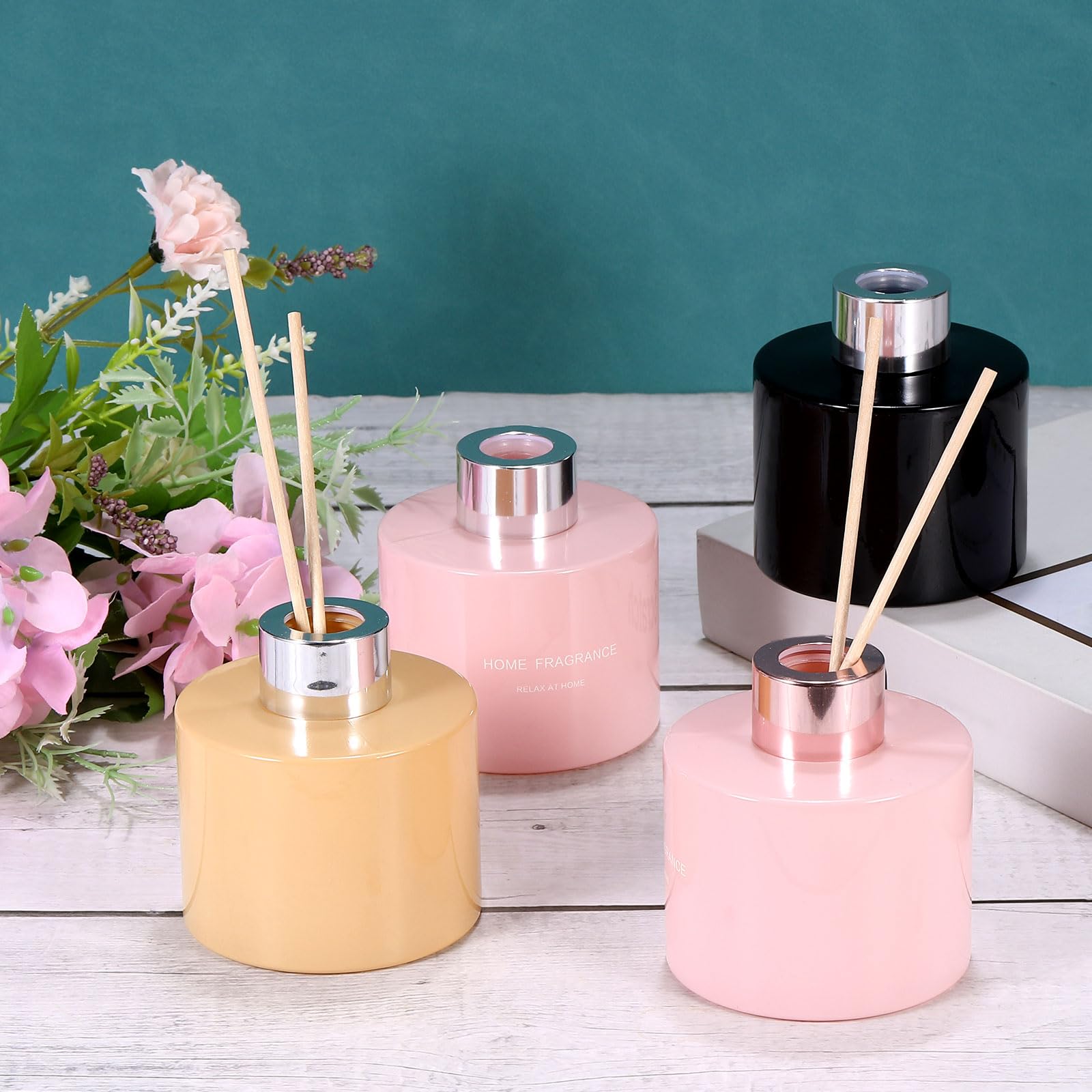 2 Bottiglie Diffusore In Vetro Per Oli Essenziali – 140 Ml, Con Tappo Dorato, Vuote Per Aromaterapia