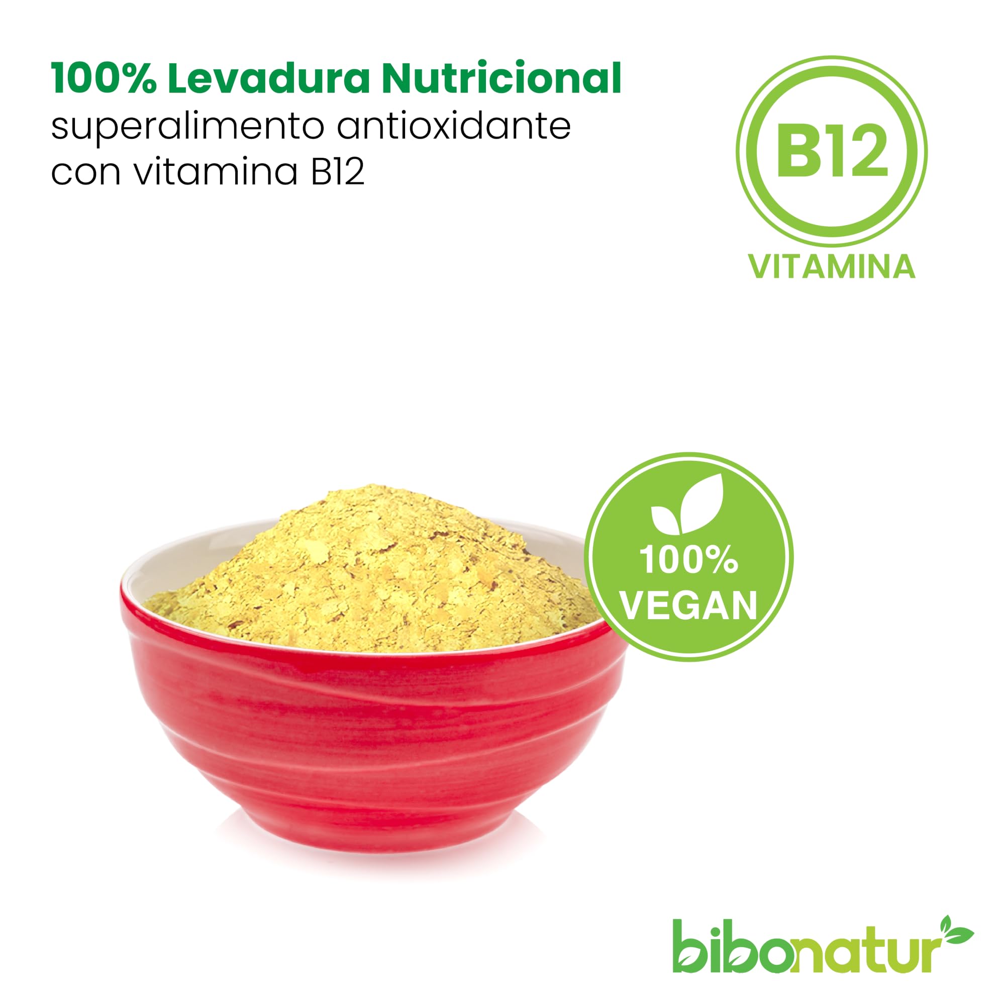 Bibonatur Levadura Nutricional con Vitamina B12 – en Copos 200gr - Producto vegano - Superalimento Antioxidante