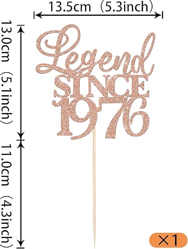 Miniatura 2 de Rsstarxi 1 paquete de decoración para tartas con leyenda desde 1974 con purpurina de cincuenta saludos a 50 años de antigüedad para divertidos 50