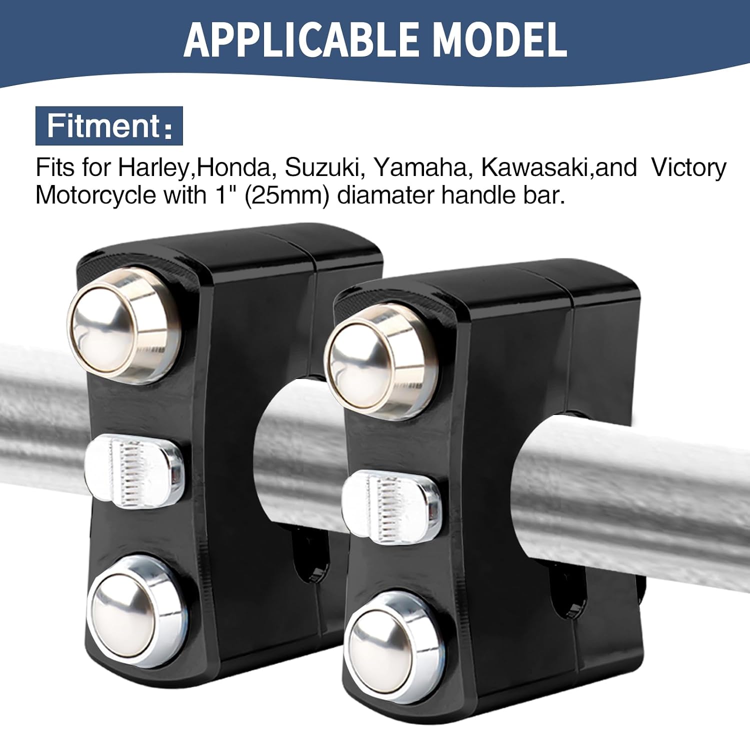 Universal Motorcycle Handlebar Switch 1" 25mm Turn Signal Switch Headlight Starter Horn Power Controls Custom Switches for Harley Honda Suzuki Yamaha Kawasaki Victory Cafe Racer Chopper Bobber