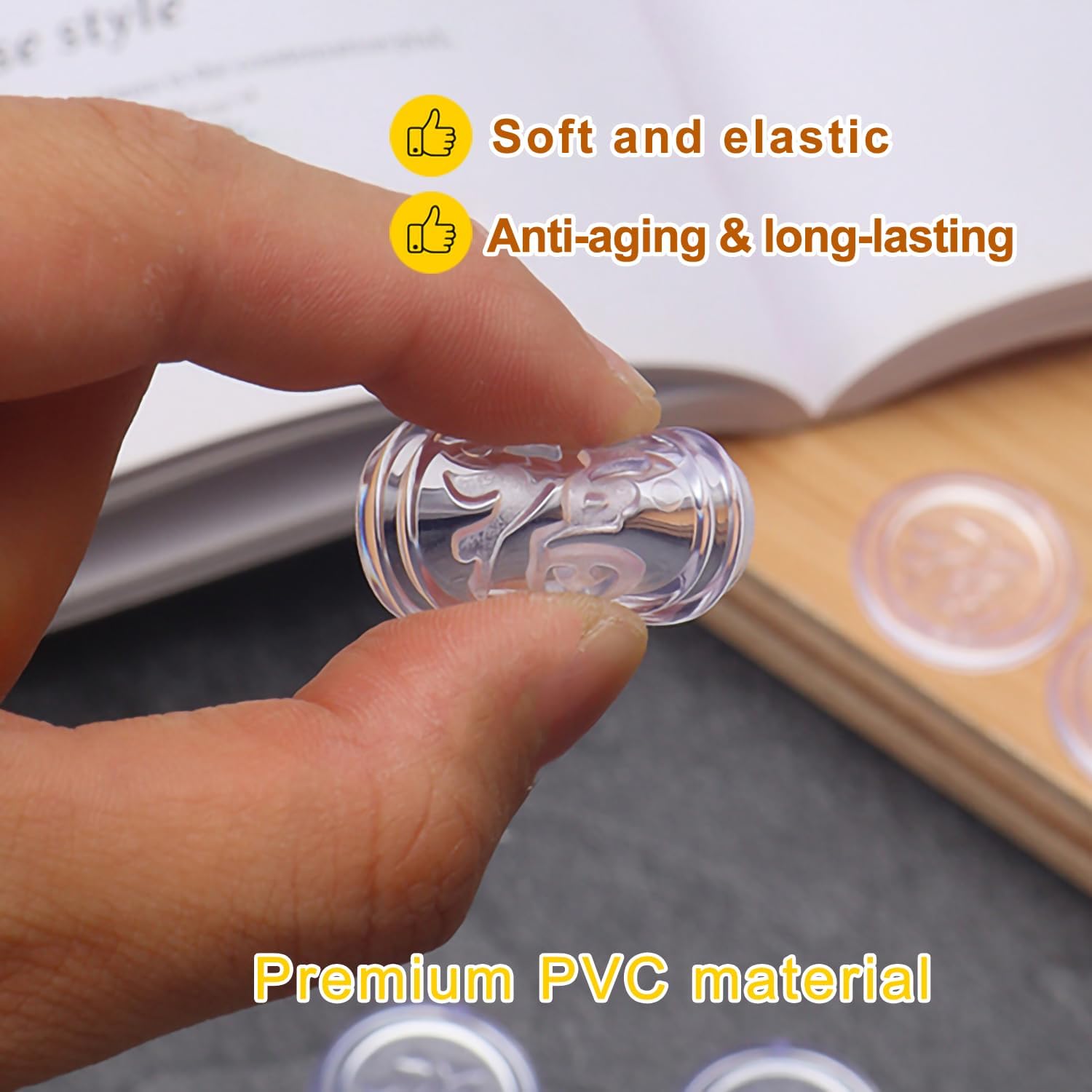 20Pcs Non-Slip Cutting Board Feet, 1.1 Inch PVC Anti-Slip Gripper Pads, Reusable & Washable for Trays, Chairs, Countertops, Furniture Protection & Scratch Prevention