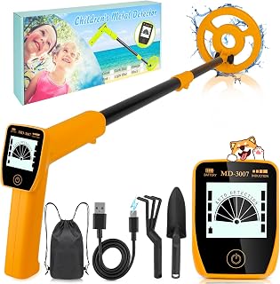 Detector de metales para niños - Detectores de metales recargable por USB - Detector de metal adecuado para cazadores de tesoros - detector de oro ideal para jardín, playa y parque - encontrar