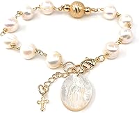 Vista 1 de SIFRIMANIA Virgin Mary Medal Adjustable Cultured Pearl Handmade Bracelet