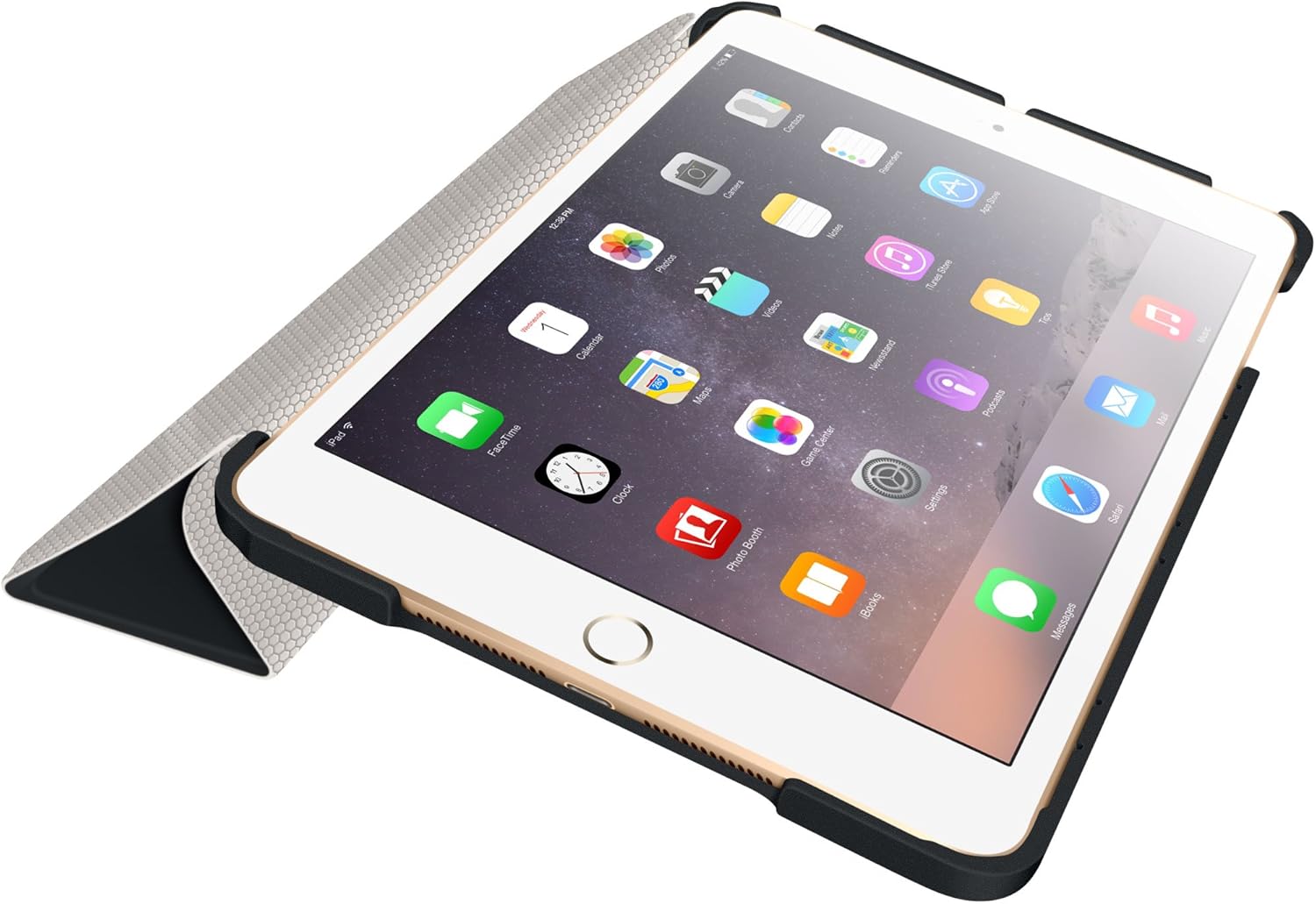 iPad and Apple iPad Mini 2 Case, iPad Mini 3 Case Cover with rooCASE Origami Ultra Slim/Light Weight Smart Cover Auto Sleep/Wake Black/Gray