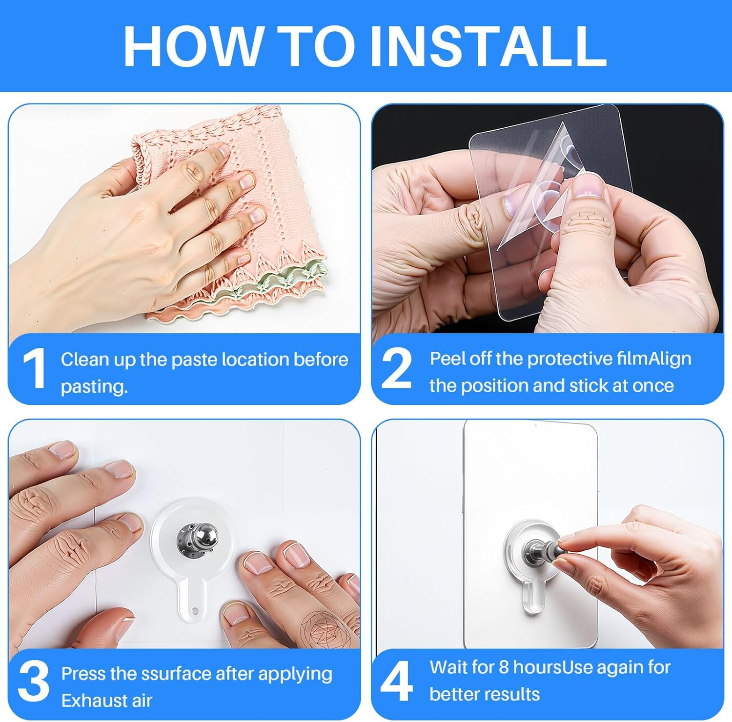 Pack of 30 Adhesive Screws, Adhesive Nails, Wall for Hanging Living Rooms, Bedrooms, Bathrooms and Kitchen Utensils, Accessories, Self-Adhesive Screws