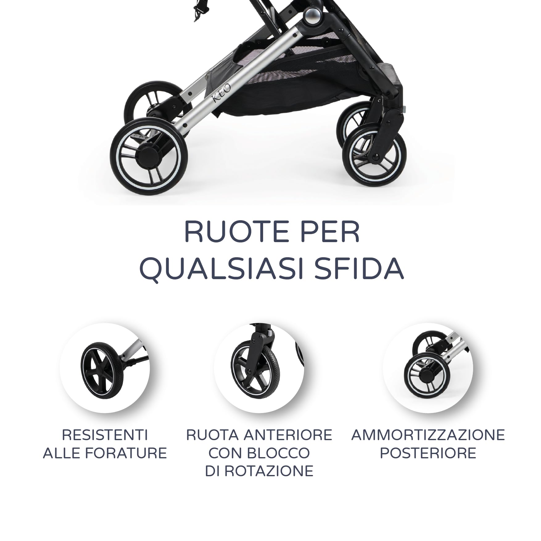 MS Keo Passeggino - Passeggino, Ultraleggero e Compatto - Fino a 22 Kg, Capottina Allungabile e Pieghevole tipo Libro (Grigio)