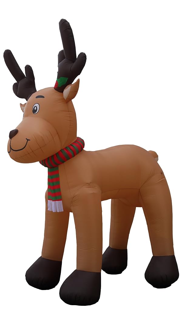 15 FT Jumbo Christmas Inflatable Reindeer – Giant Outdoor Yard Blow-Up Holiday Decoration with Built-in Lights, Self-Inflating Blower, Weather-Resistant Material for Front Lawn or Commercial Display by BZB Goods - Image 4