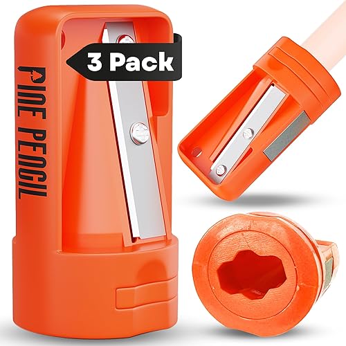 Paquete de 3 sacapuntas de carpintero para accesorios de cinturón de herramientas, sacapuntas de construcción manual resistente para carpintería,