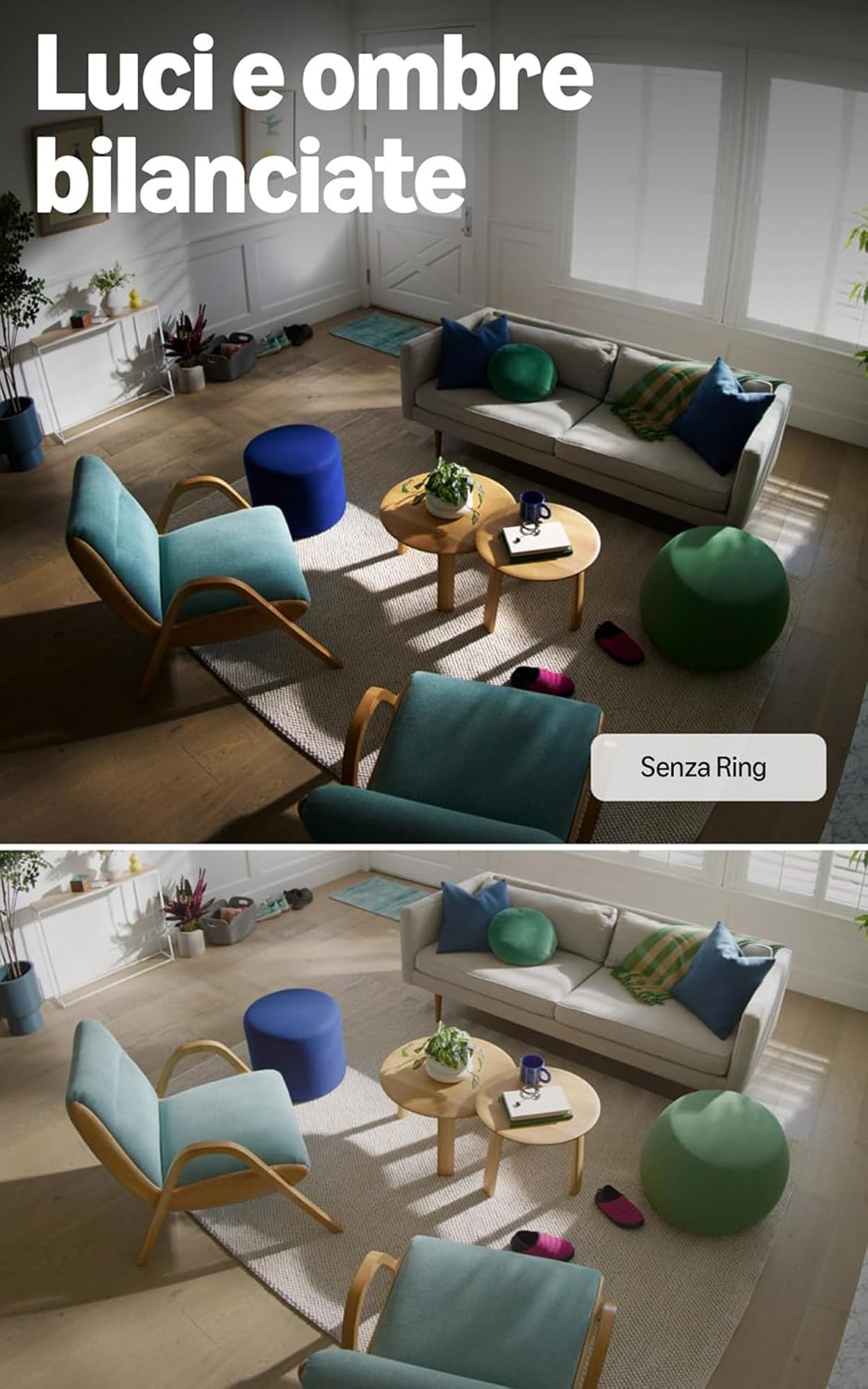 Ring Videocamera interna Plus (ultimo modello) con Videocamera esterna Plus | Videocamera di sicurezza plug-in | Retinal 2K, zoom ottimizzato 4x| Prova gratuita di 30 giorni del piano Ring Home