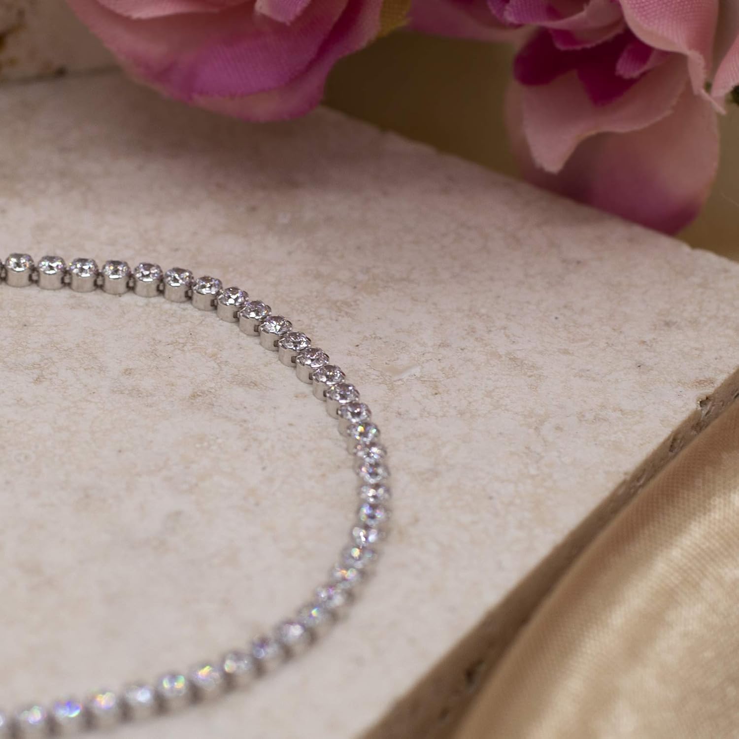 Bracciale Tennis Tripla Fila In Argento 925 Con Zirconi Rotondi 2mm - Tuscany Silver, 19 Cm