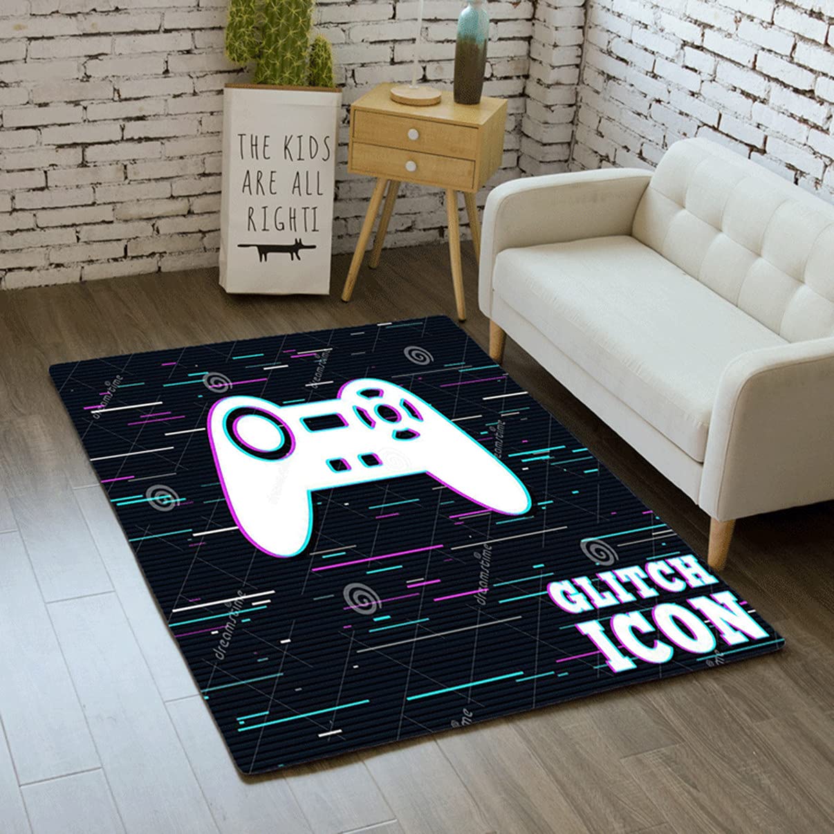 Tapis De Sol 3D Néon Graffiti - 80x120 Cm Et Autres Tailles | Pour Chambre Adolescent, Salon, Salle De Jeux