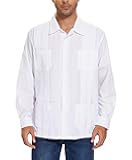 Mens Shirts Long Sleeve Guayabera Shirts for Men Cuban Shirts