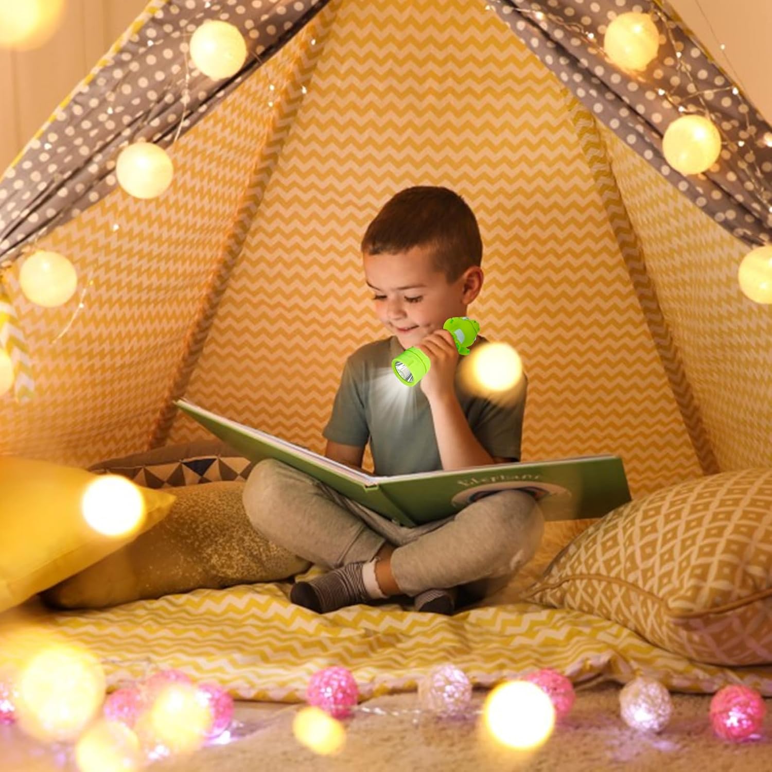 60 Pack Plastic Small Mini LED Flashlight，60 AA Batteries are Included，Assorted Colors，for Camping, Hiking, Emergency，Teaching