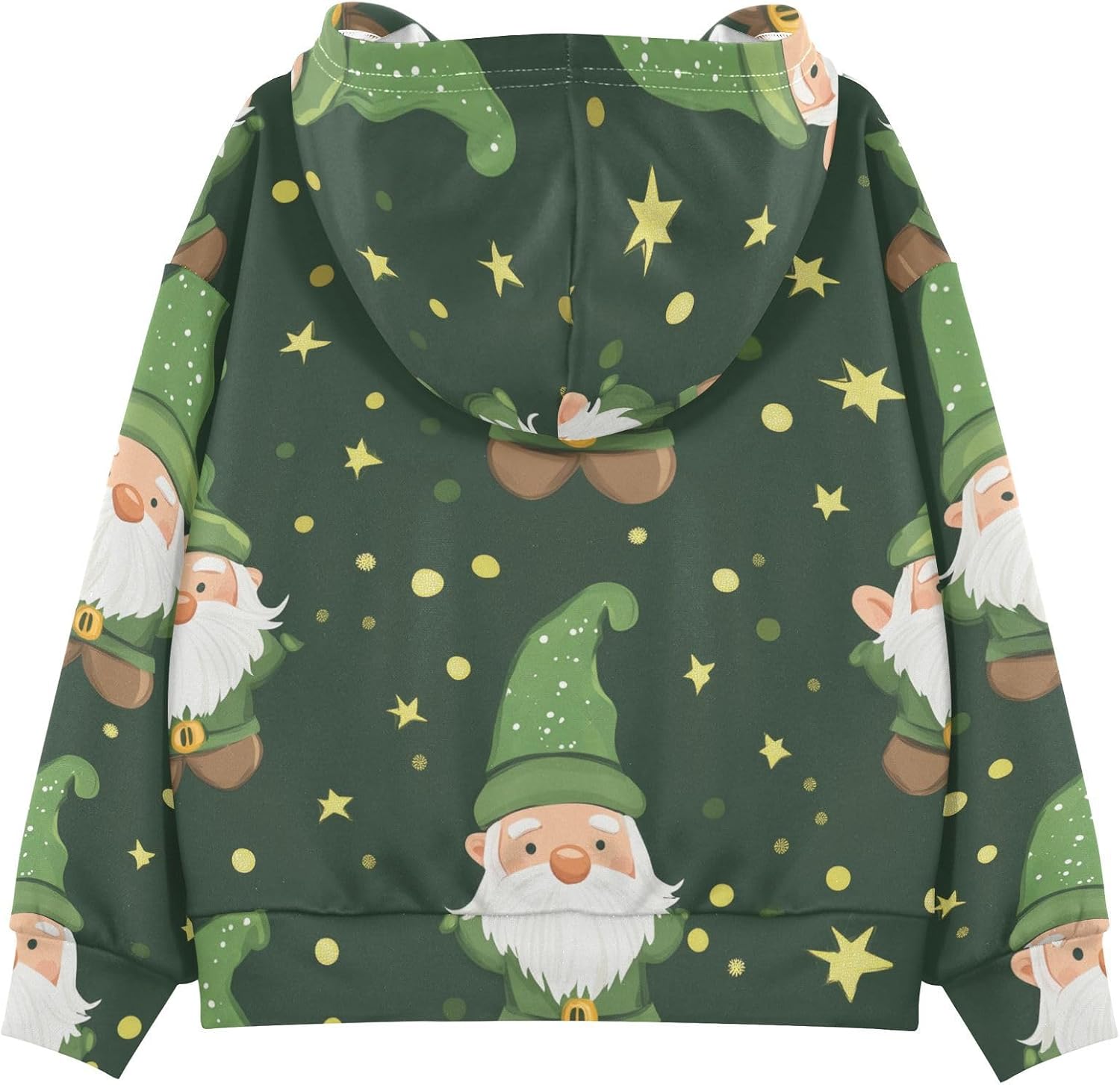 ZZXXB Gnome and Stars Kids Sweatshirts Boys Girls Hooded Kangaroo Pocket Pullover Tops XS-XXL