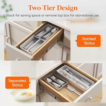 Lifewit Compact Silverware Organizer for Kitchen Drawer