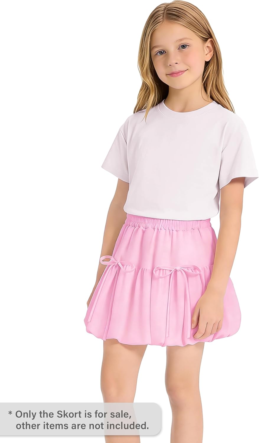 EUZ Big Girls Bow Bubble Skort High Waist Puffy Hem Sizes 6-16