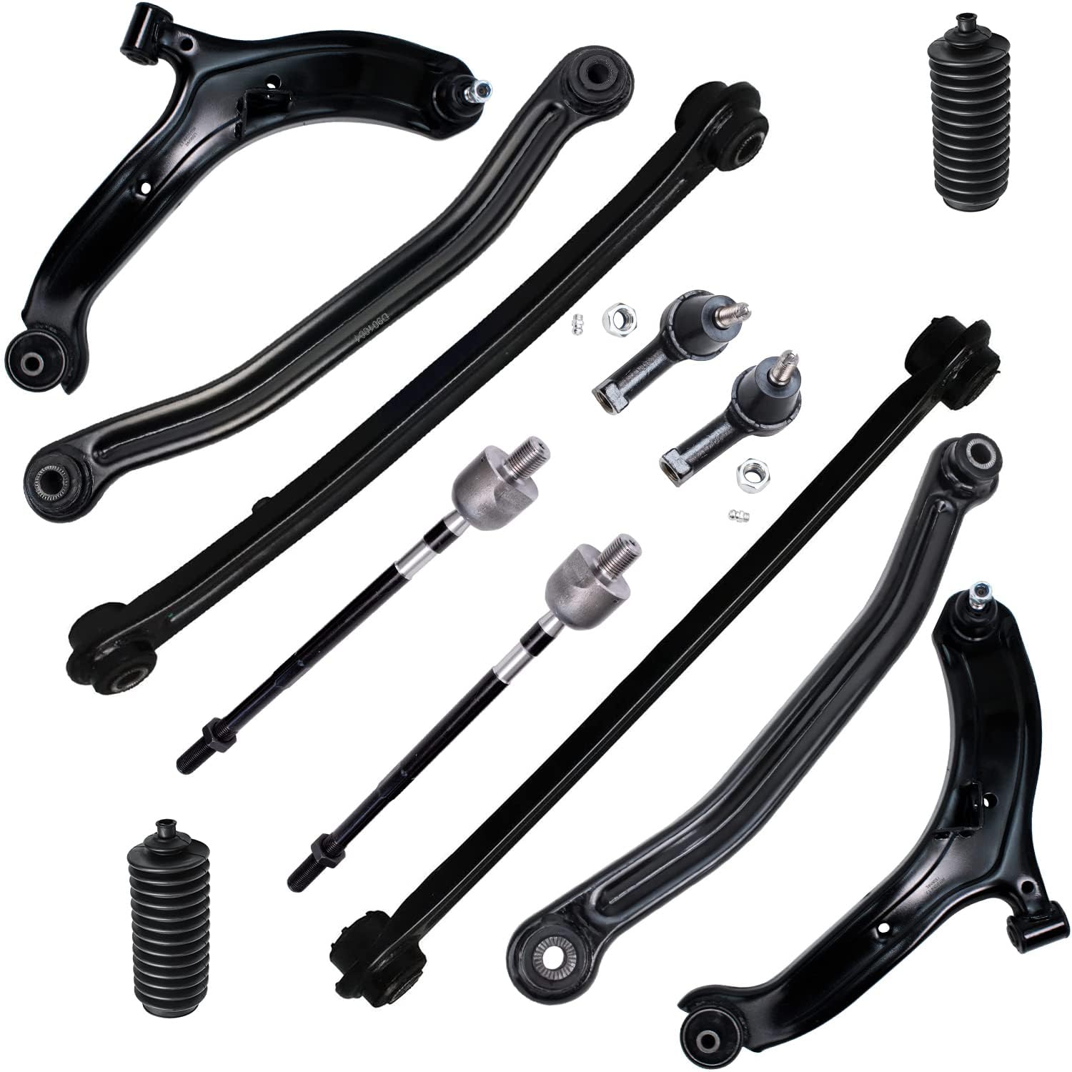 Detroit Axle - Front Lower Control Arms + Tie Rods + Rear Lower