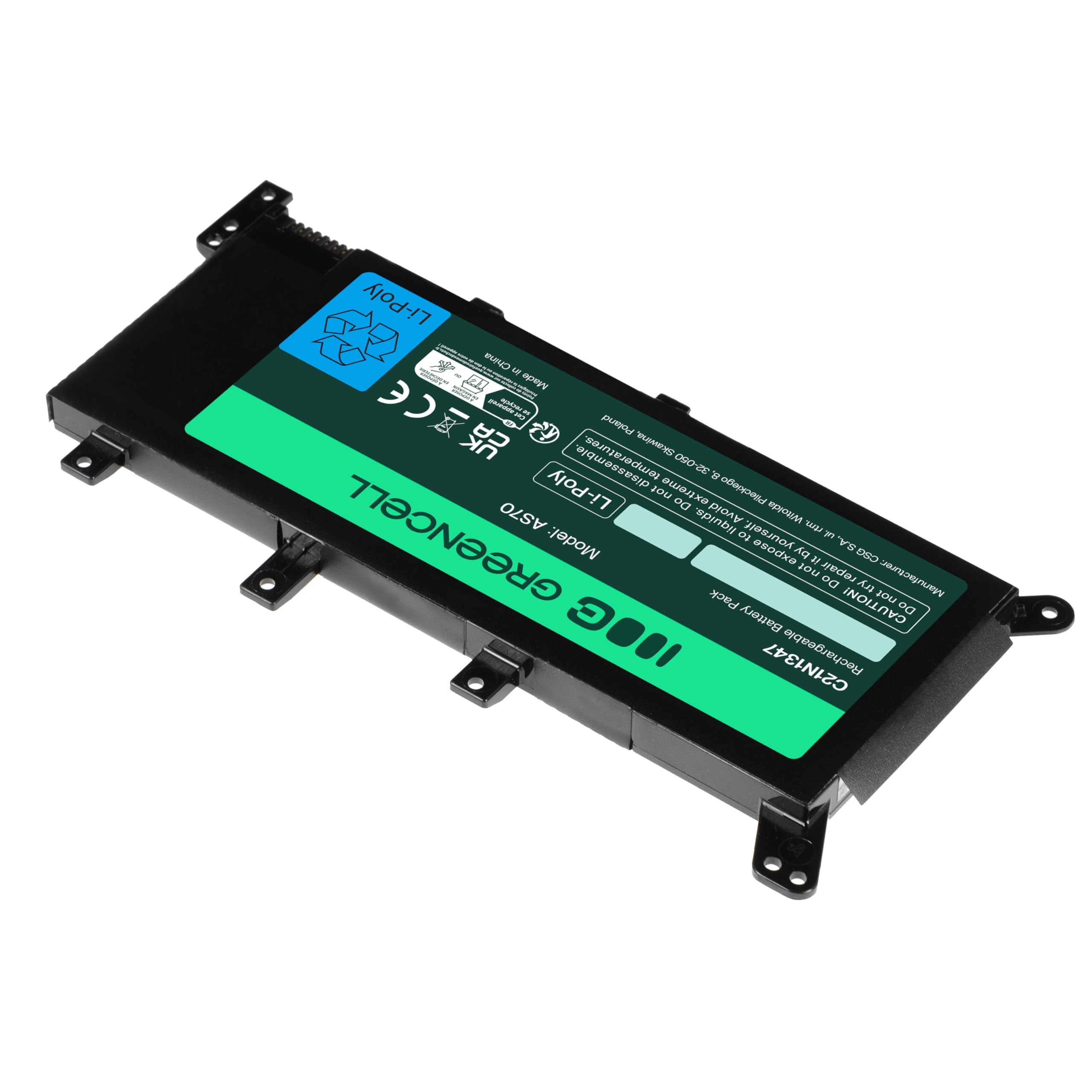 Green Cell Bateria C21N1347 do Asus A555 A555L F555 F555L F555LA F555LB F555LD F555LJ K555 K555L K555LD R556 R556DA R556DG R556L R556LA R556LD R556LJ X555 X555L X555LA X555LN X556 X556U (4000mAh 7.6V)