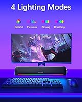 Vista 3 de Altavoces para computadora, barra de sonido de calidad de sonido Hi-Fi, altavoces de PC con Bluetooth 5.0 y cable de 3.5mm con 4 modos