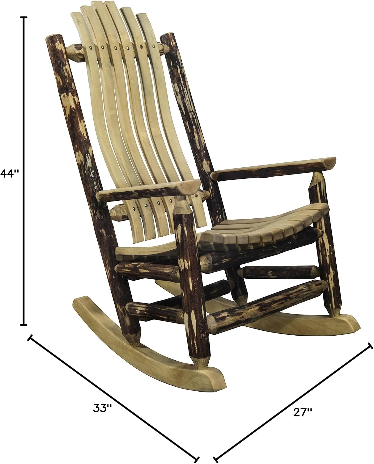 Montana Woodworks MWGCLREXT Glacier Country Collection Wood Log Rocker, Exterior Stain Finish